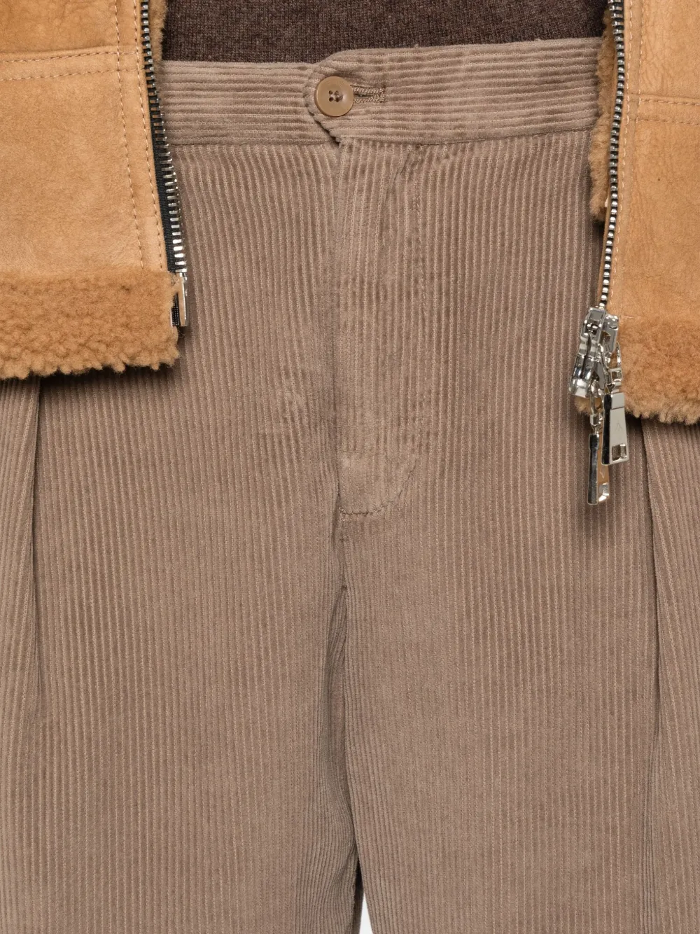 Briglia 1949 Ribfluwelen cropped broek Bruin