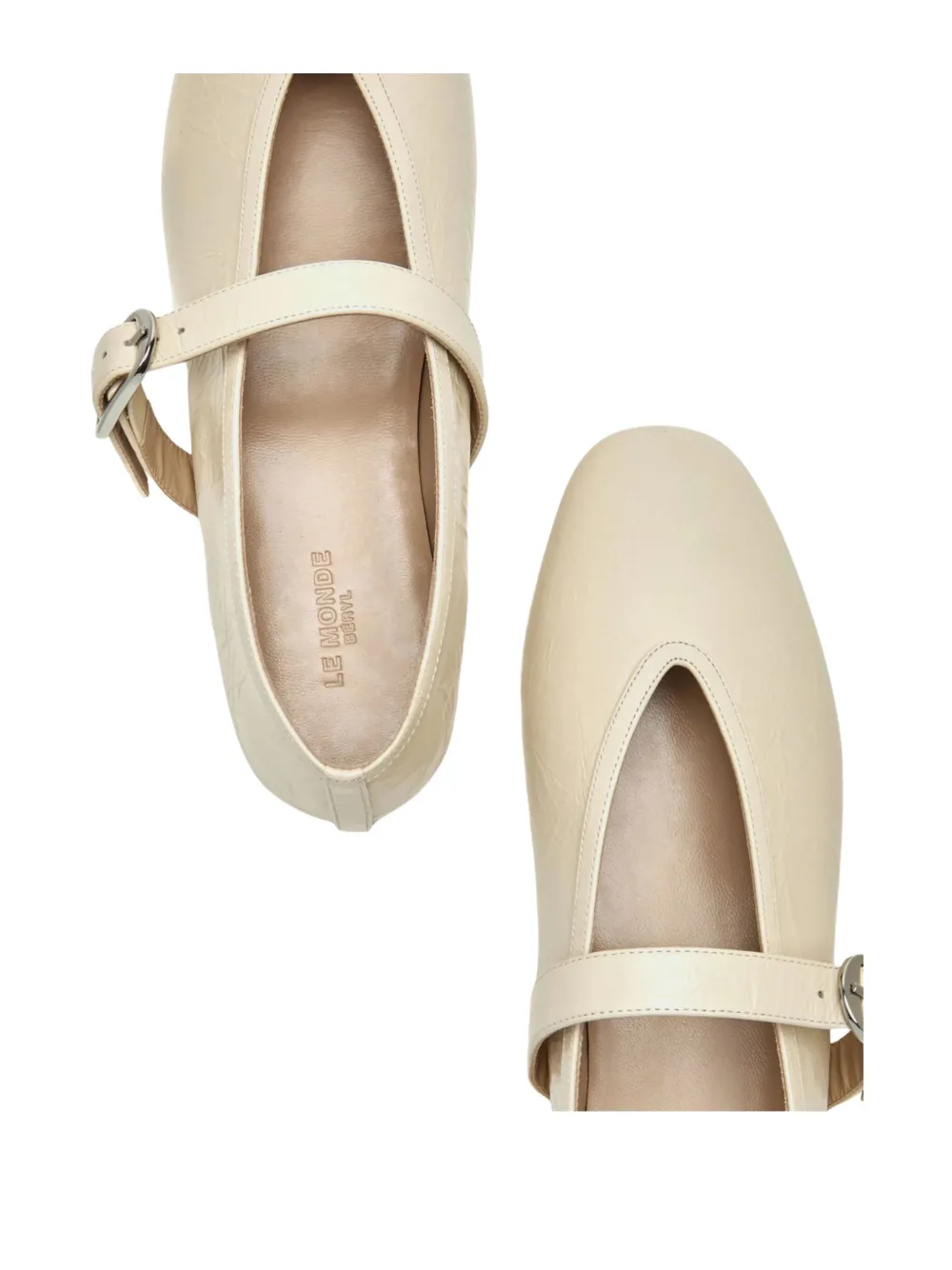 Le Monde Beryl Naplack Leather Stella Ballet Flats In Neutral