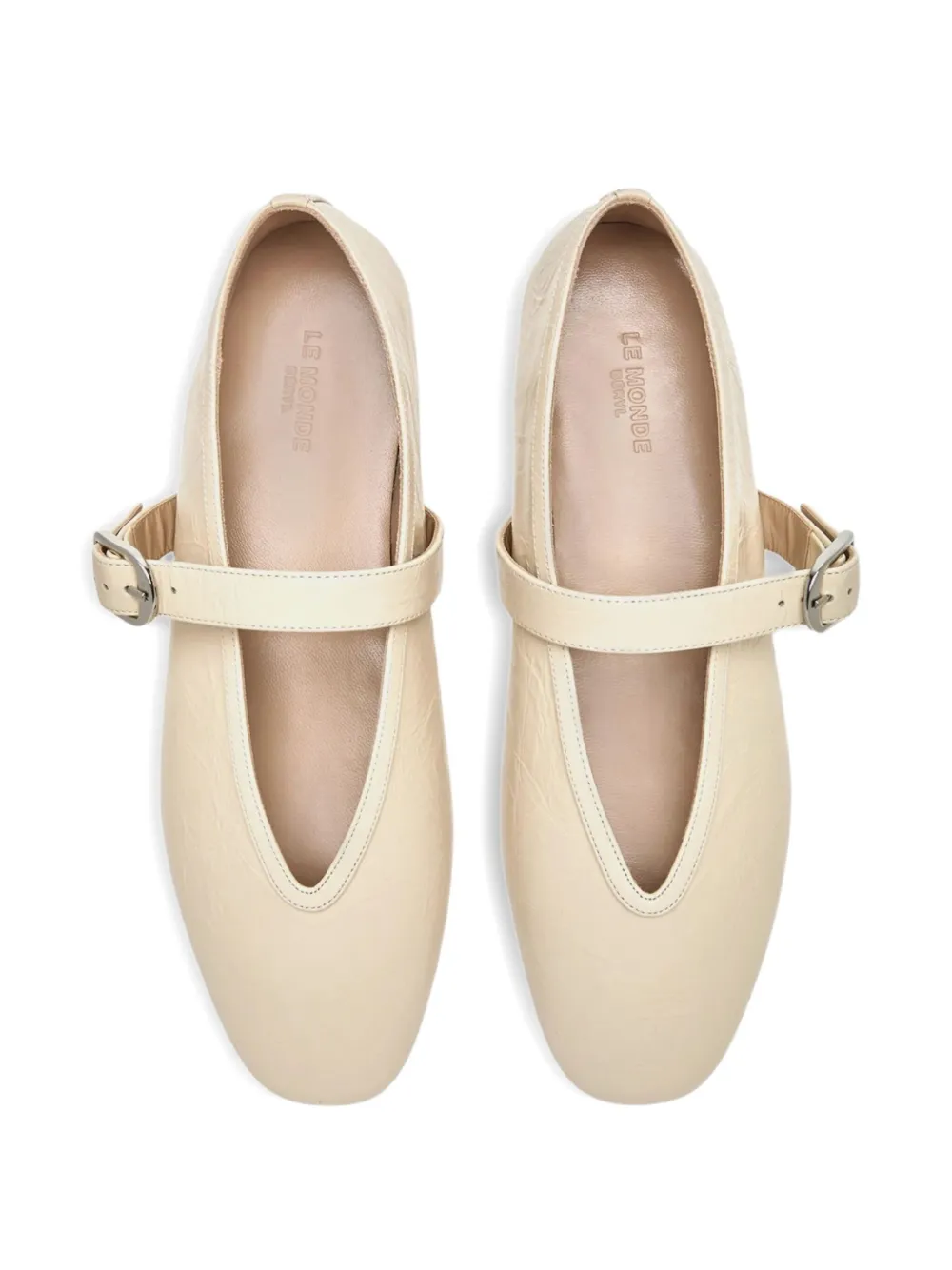 Le Monde Beryl Naplack Leather Stella Ballet Flats In Neutral