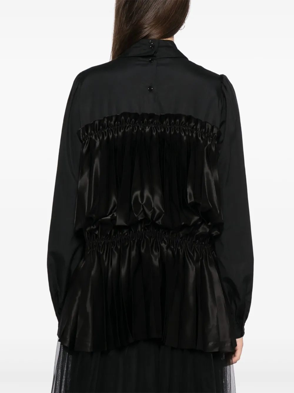 Noir Kei Ninomiya Geplooide blouse Zwart