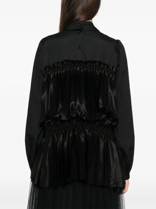 Noir Kei Ninomiya プリーツ ブラウス | ブラック | FARFETCH JP
