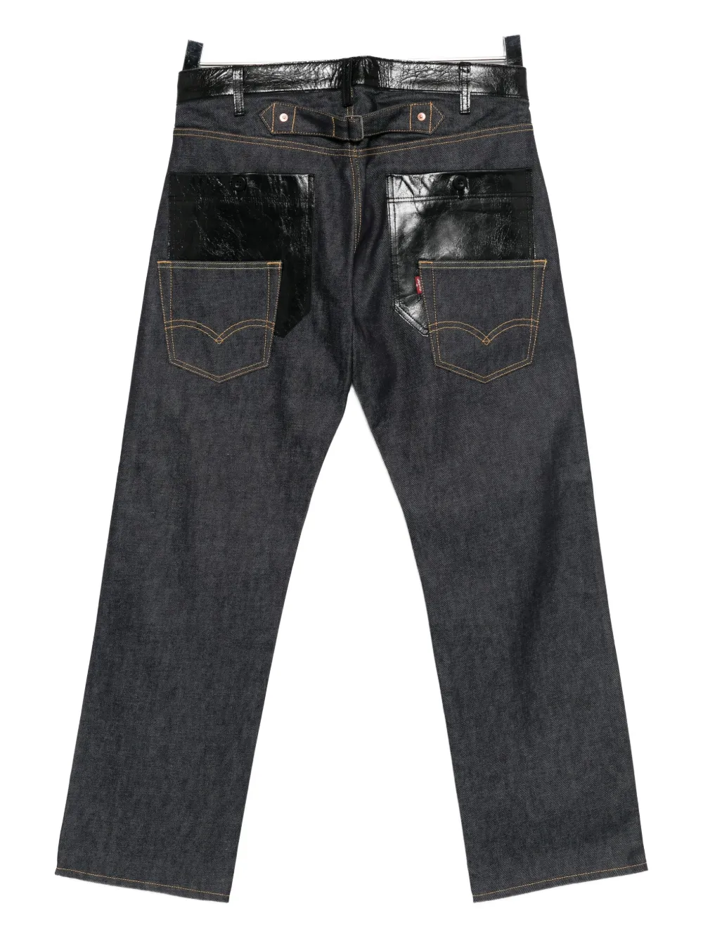 Junya Watanabe MAN Jeans met leren patch - Blauw