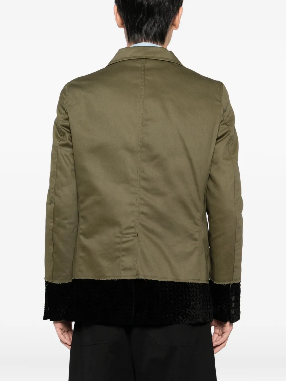 Comme Des Garçons Homme Deux Spliced Military Blazer In Green