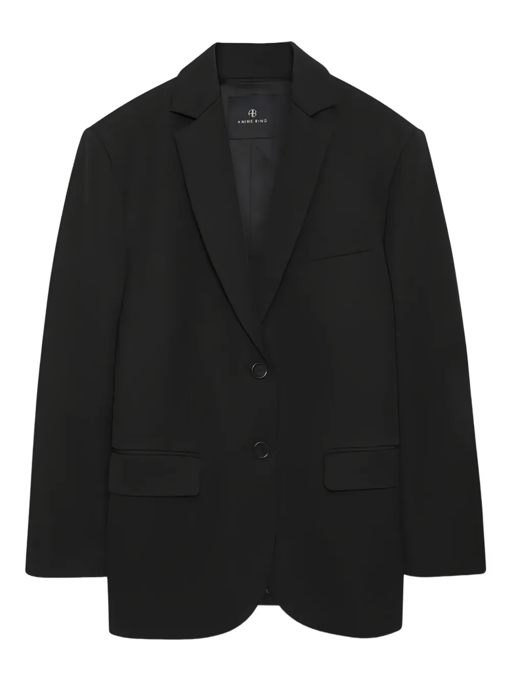 Anine Bing Buttoned Blazer In Black