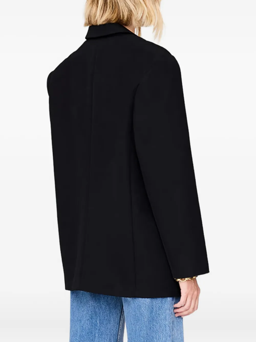 Anine Bing Buttoned Blazer In Black
