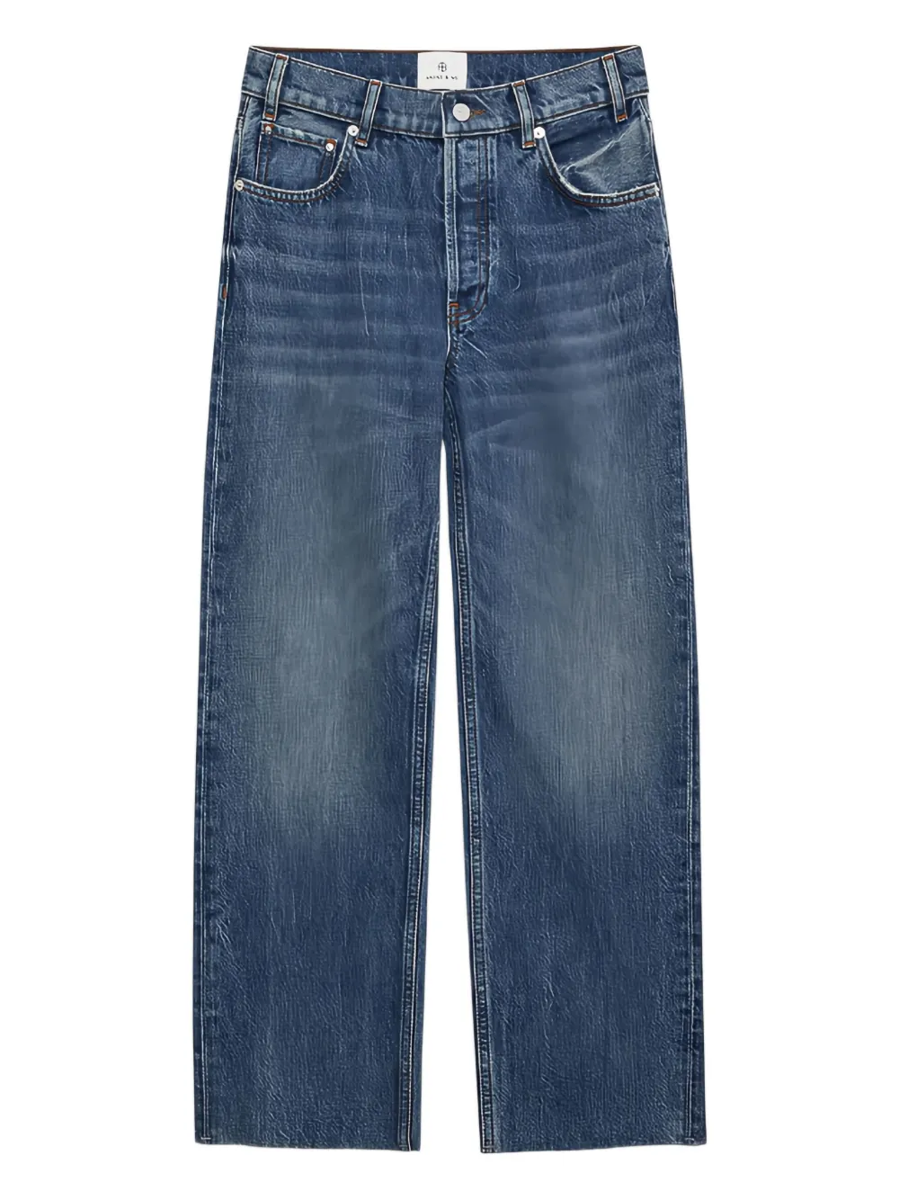 ANINE BING Gavin button frayed jeans | Blue | Image 1