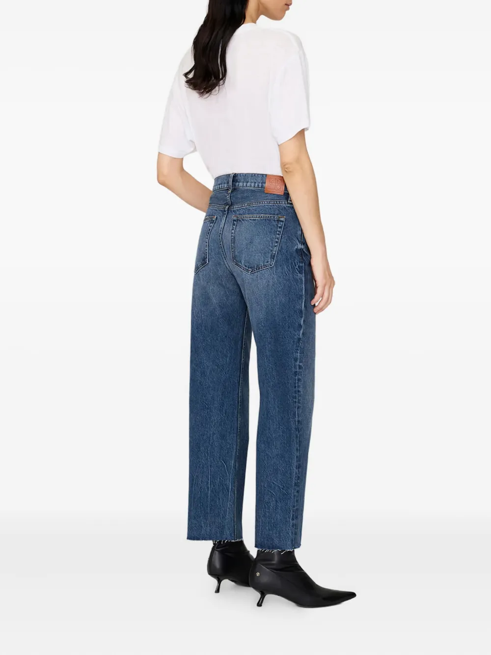 ANINE BING Gavin button frayed jeans - Blauw