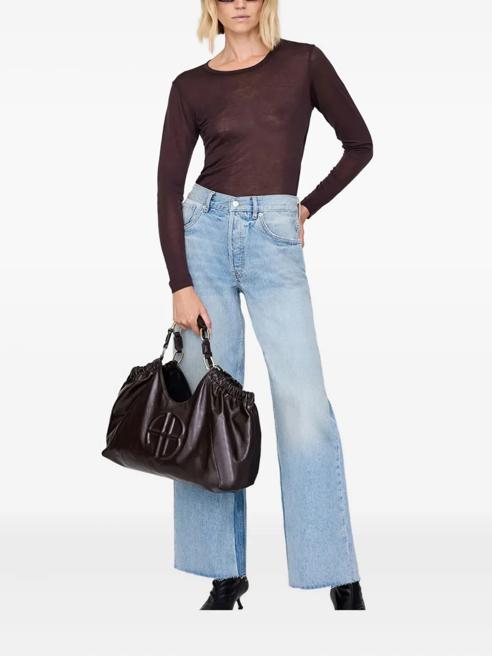 ANINE BING large Kate shoulder bag - Bruin