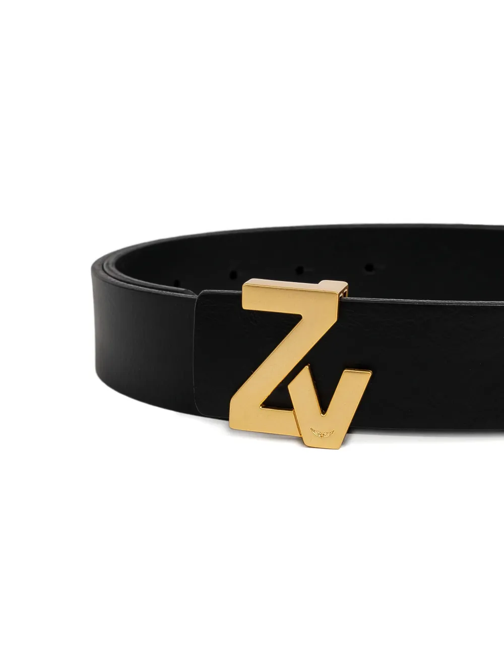 Zadig&Voltaire logo-buckle leather belt - Zwart