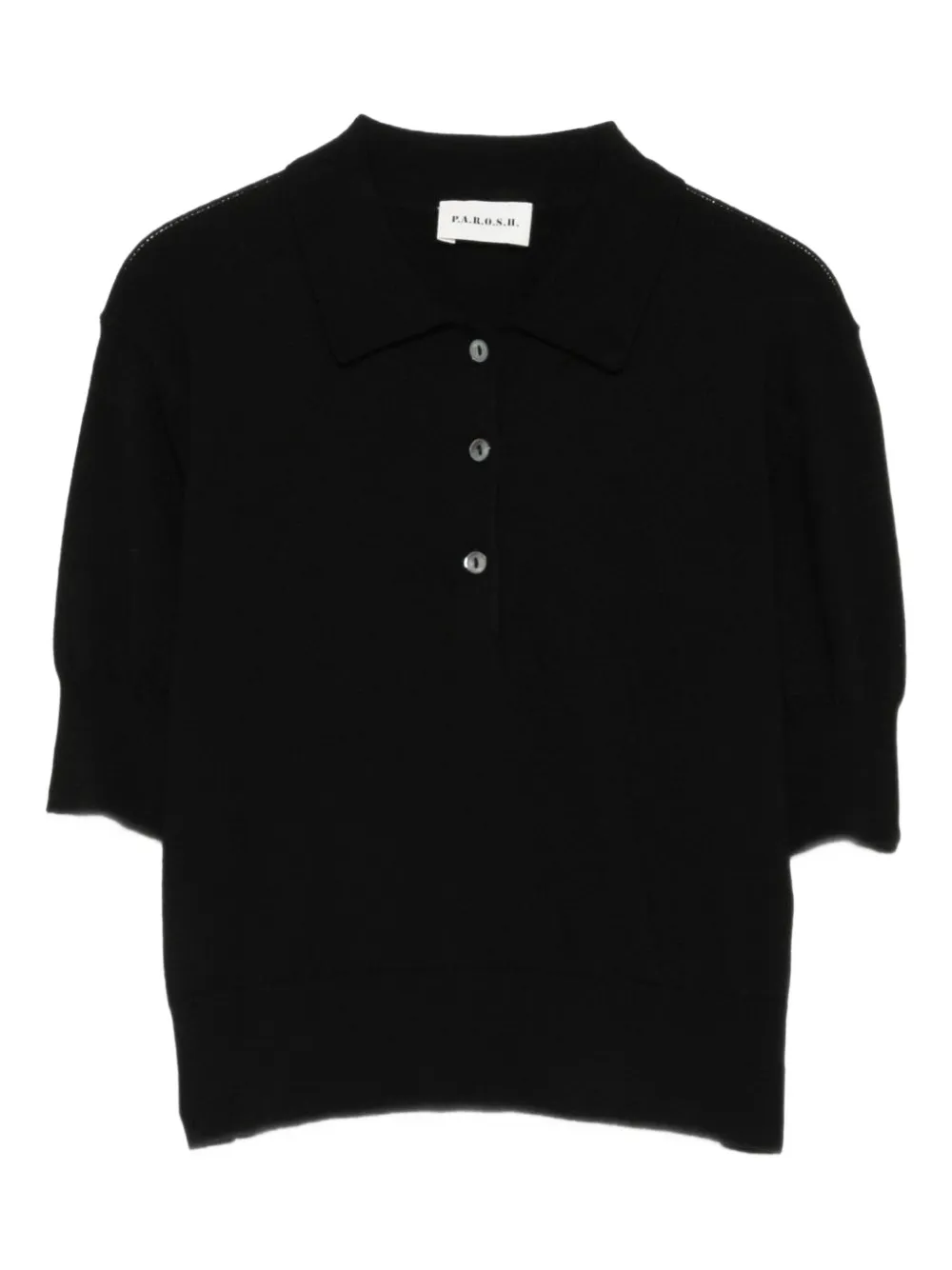 P.a.r.o.s.h Buttoned Polo Top In Black