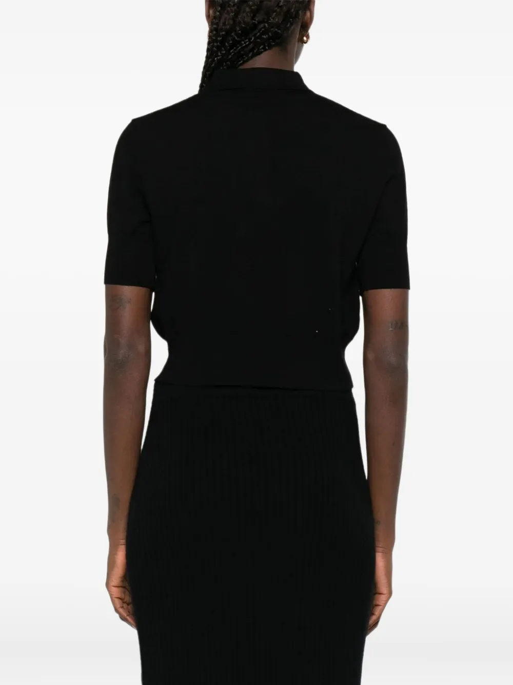 P.a.r.o.s.h Buttoned Polo Top In Black