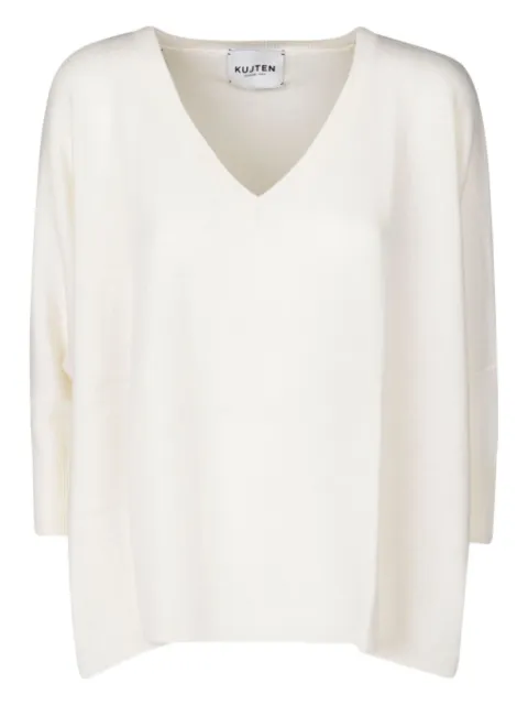 kujten Sweater Minie v-neck ribbed sweater