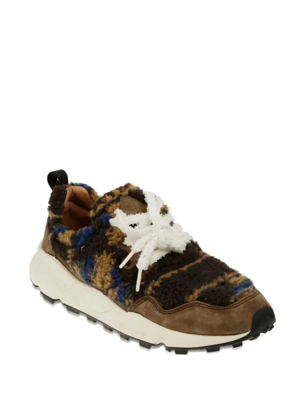 FLOWER MOUNTAIN Pampas suède sneakers van imitatiebont - Bruin