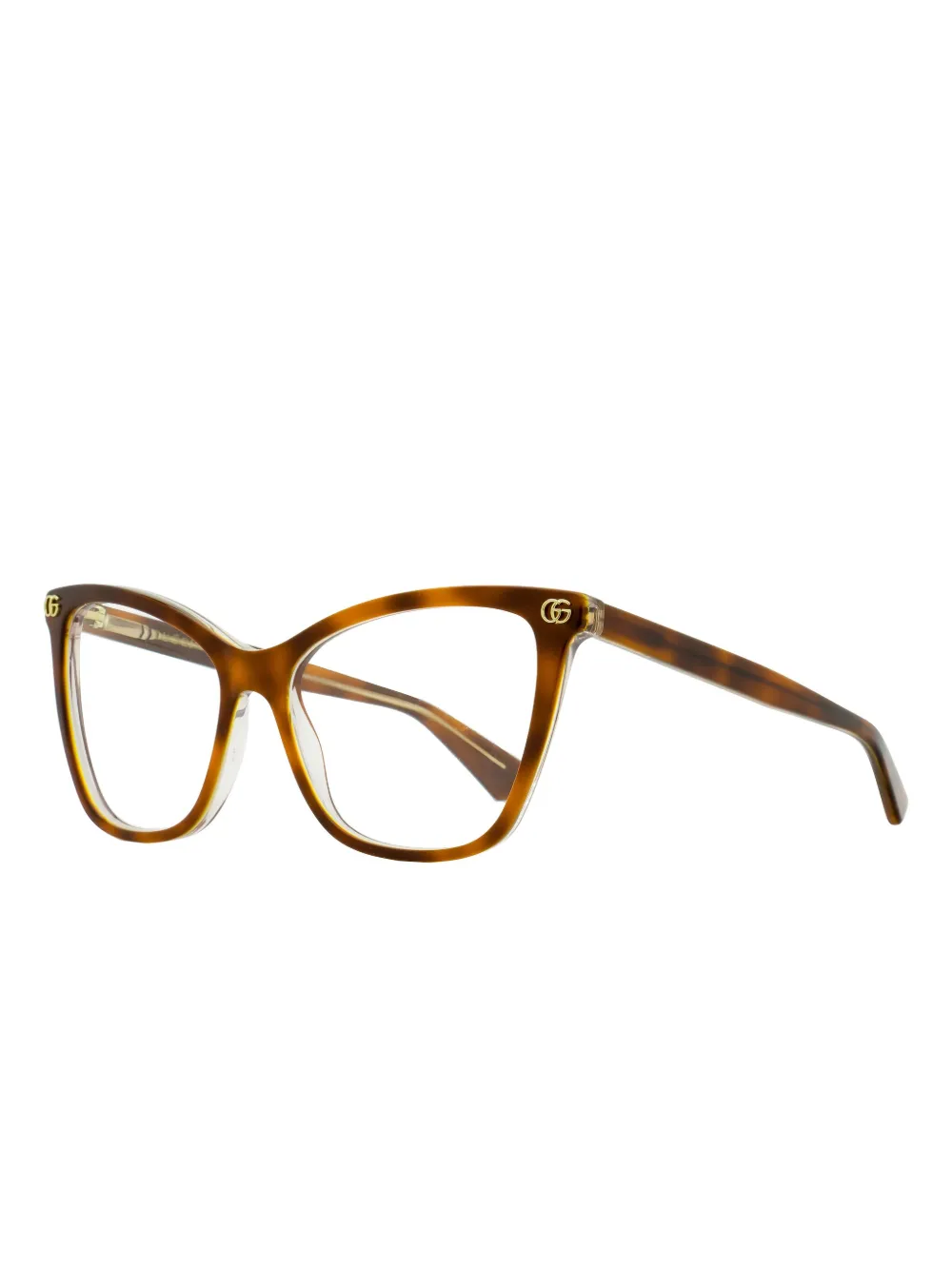 Gucci Eyewear Bril met vlinder montuur en logo Bruin