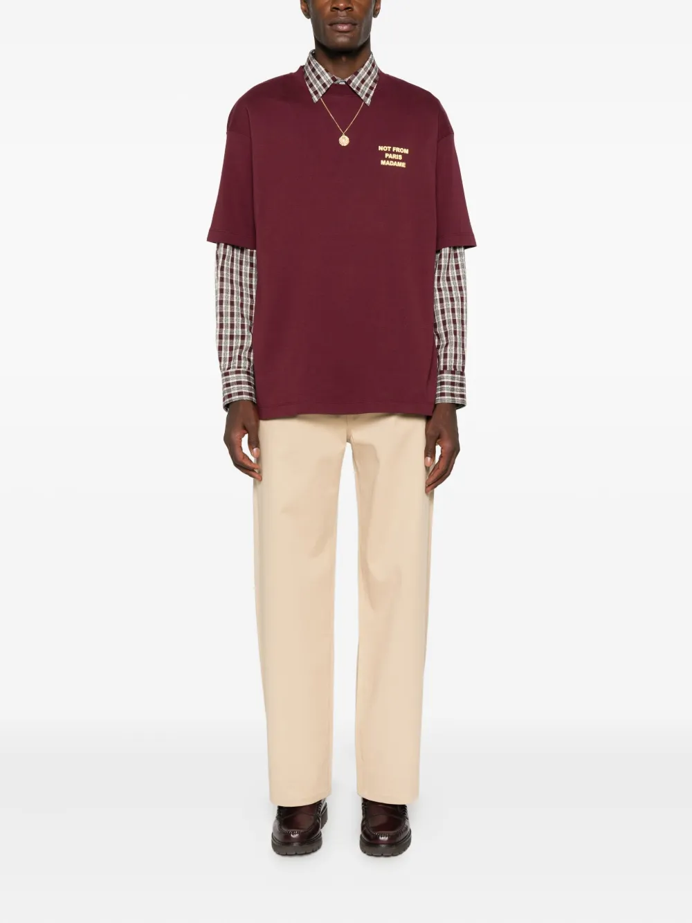 Drôle De Monsieur T-shirt met tekst - Rood
