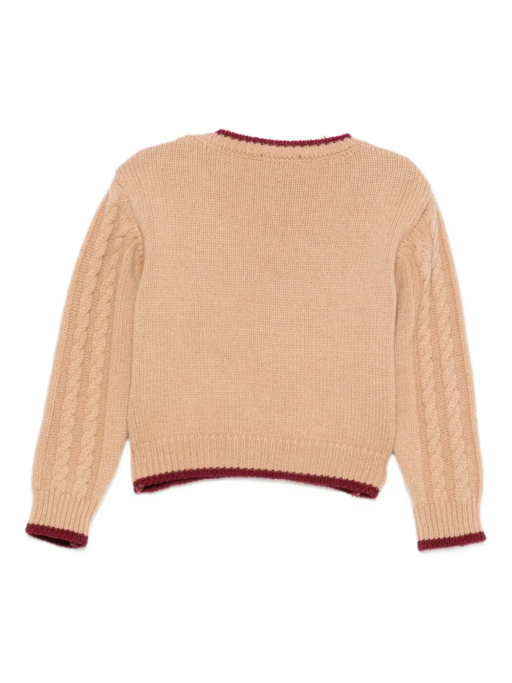 Elisabetta Franchi Kids Kabelgebreide trui Beige