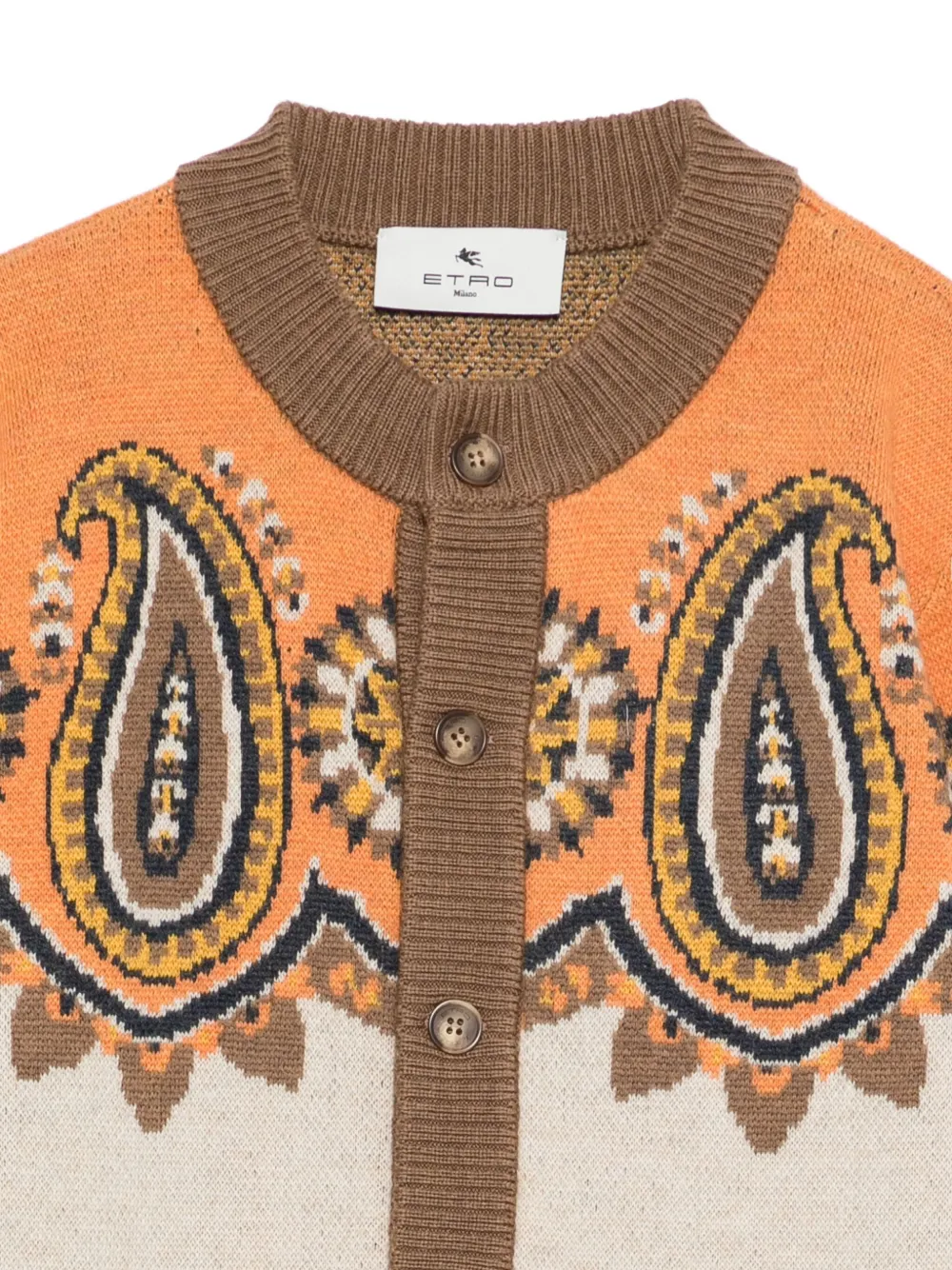 ETRO KIDS Vest met paisley-print en zak Beige