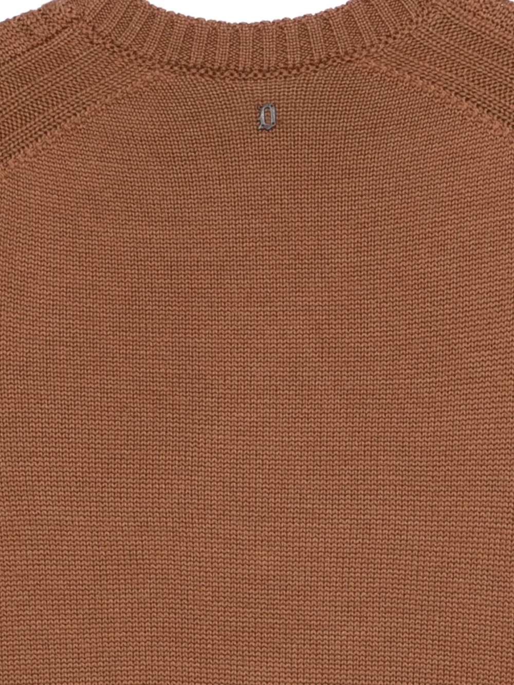 DONDUP Geribbelde sweater met ronde hals Bruin