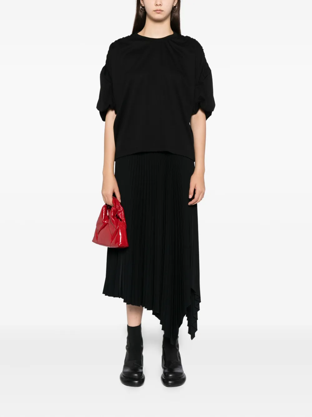 Noir Kei Ninomiya Katoenen T-shirt Zwart