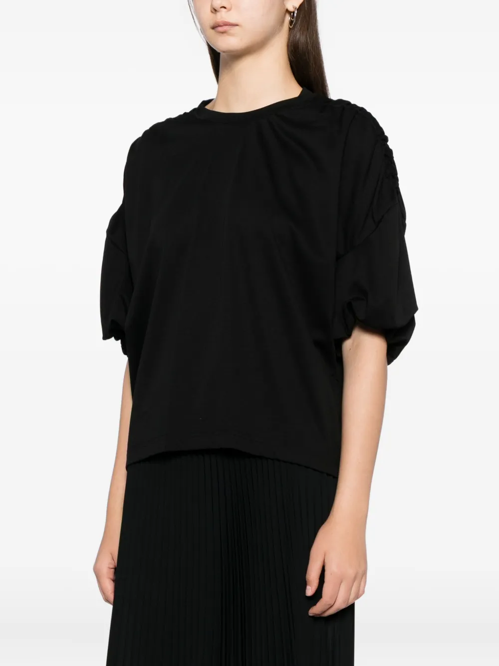 Noir Kei Ninomiya Katoenen T-shirt Zwart