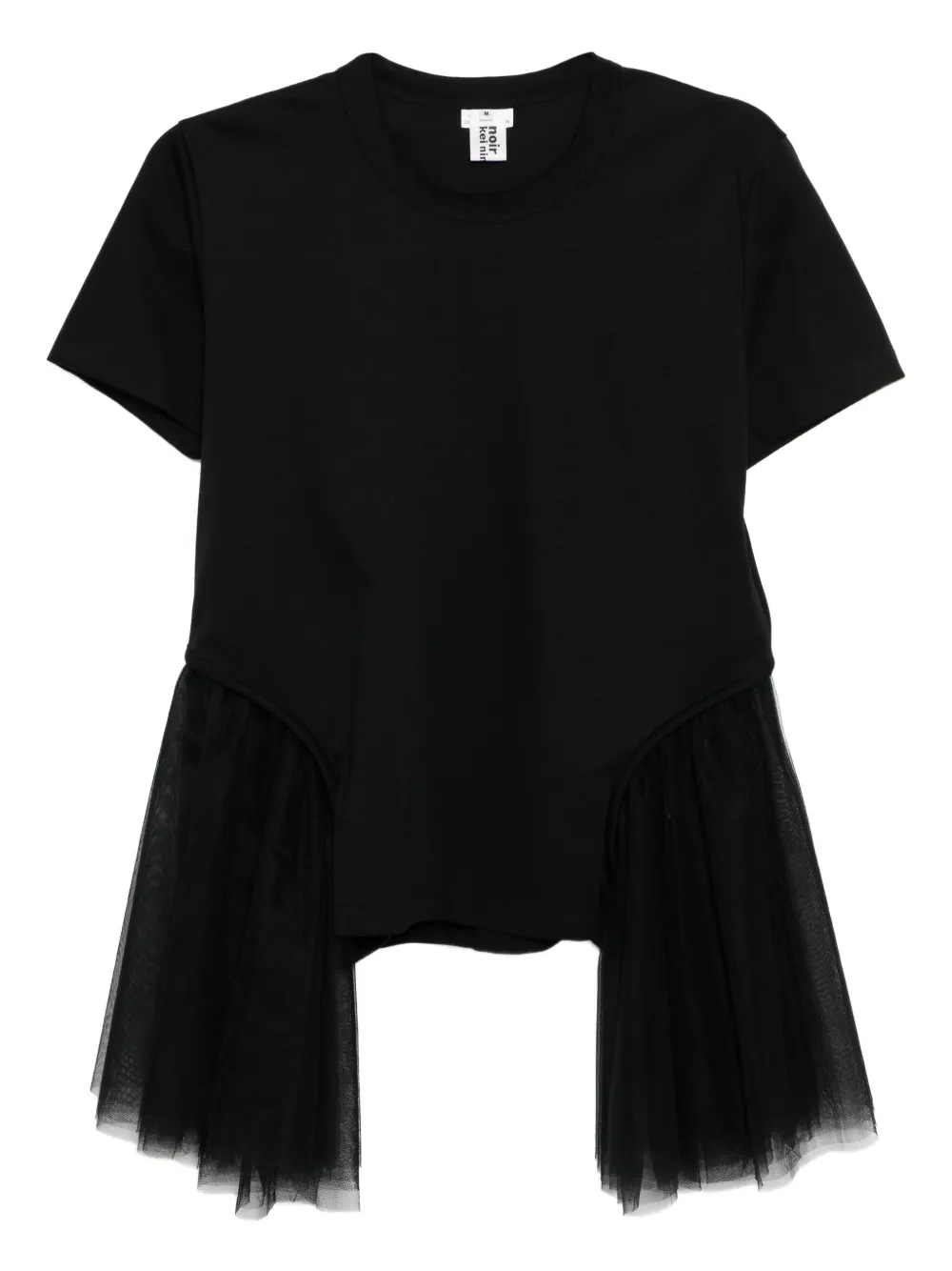 noir kei ninomiya◆チュールスリーブTシャツ/トップス/S/コットン/BLK/3E-T001 Noir Kei Ninomiya チュールスリーブ Tシャツ | ホワイト | FARFETCH JP