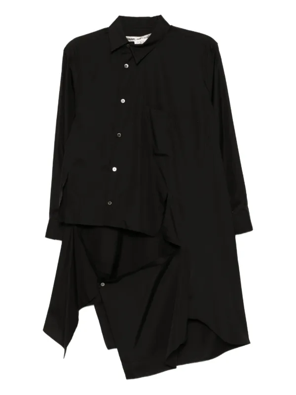 Comme des Garçons Cut-out Cotton Shirt in Black