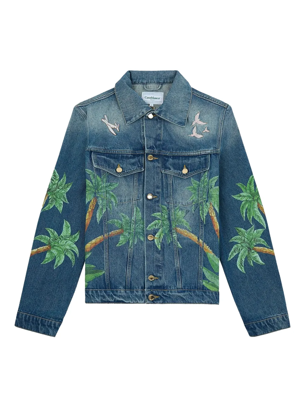 Casablanca palm tree-print denim jacket | Blue | Image 1