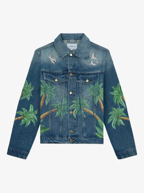 Casablanca chamarra de mezclilla con palmeras estampadas