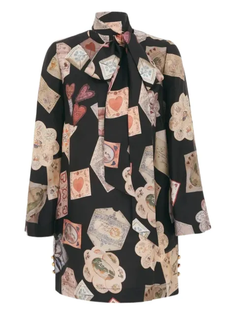 ZIMMERMANN Dream tie-neck printed mini dress