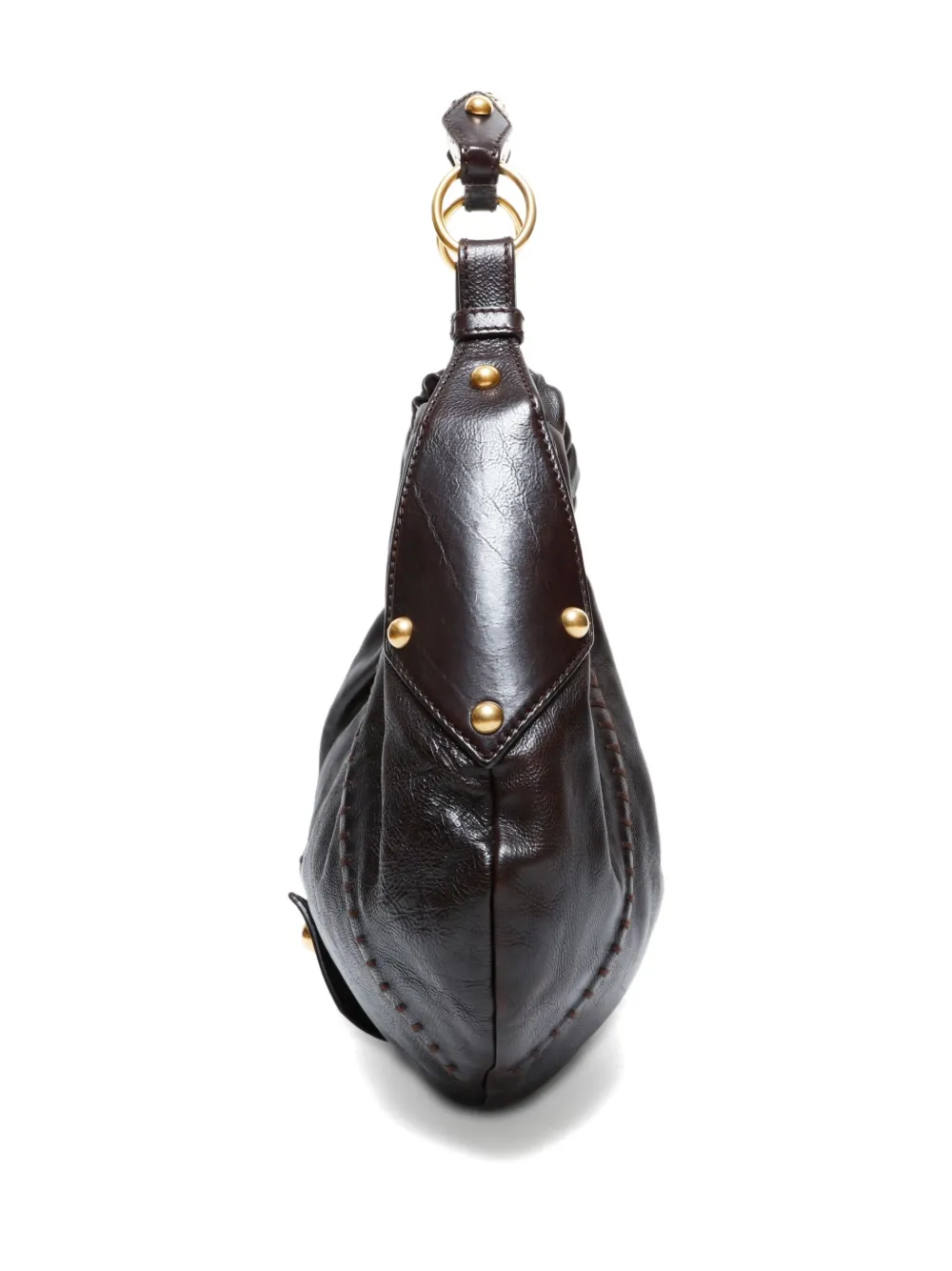 Pre-owned Saint Laurent 1990-2000s Mombasa Leather Handbag In Brown