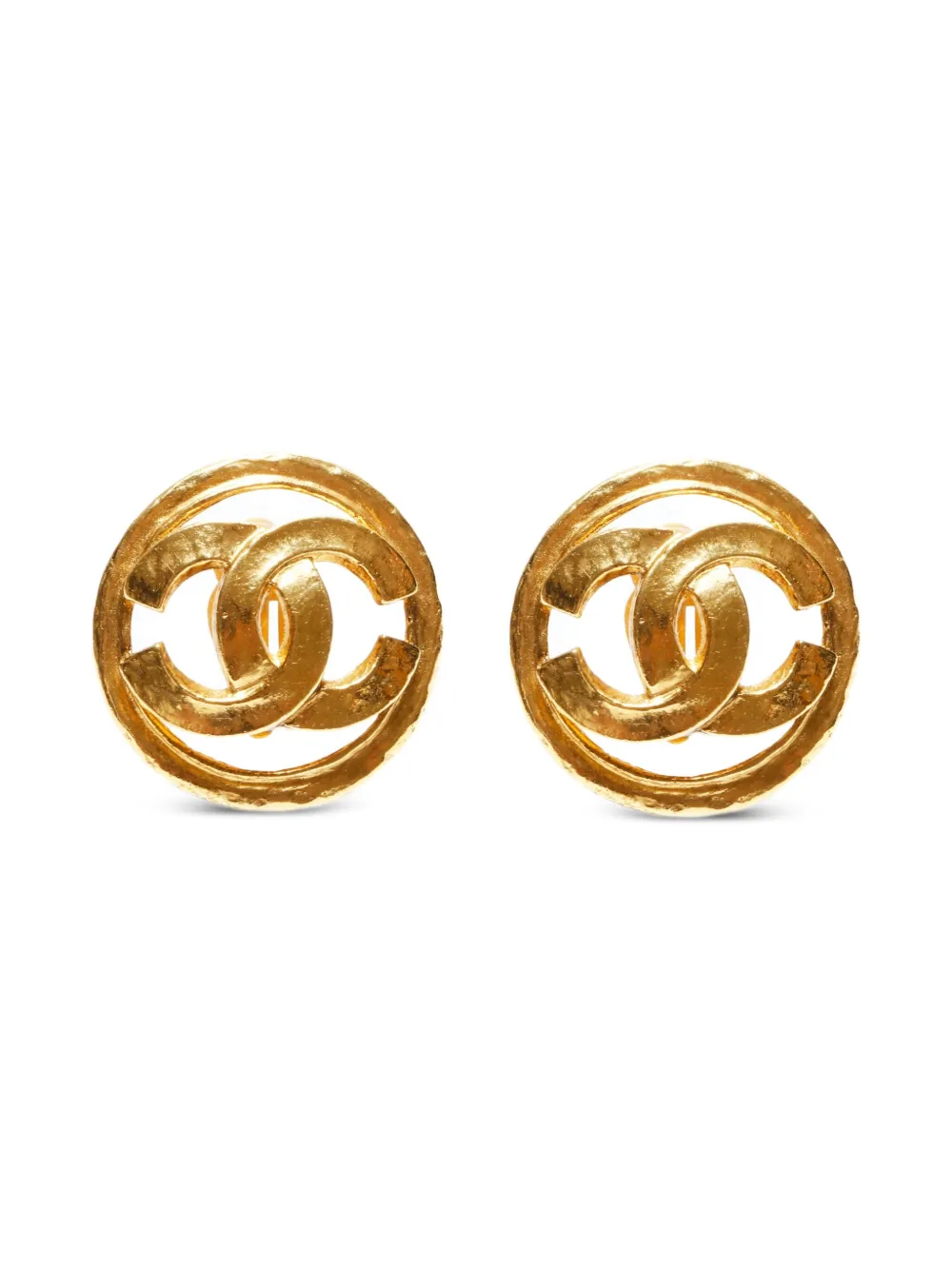 CHANEL Pre-Owned 1994 Interlocking CC clip-on earrings - Oro