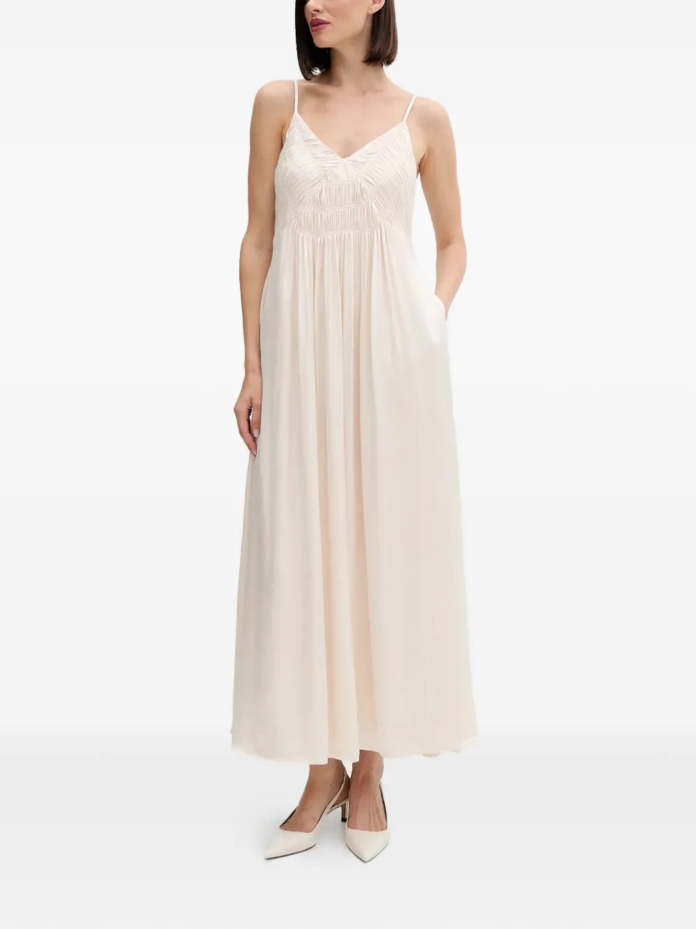 Pedro Del Hierro V-neck maxi dress - Toni neutri