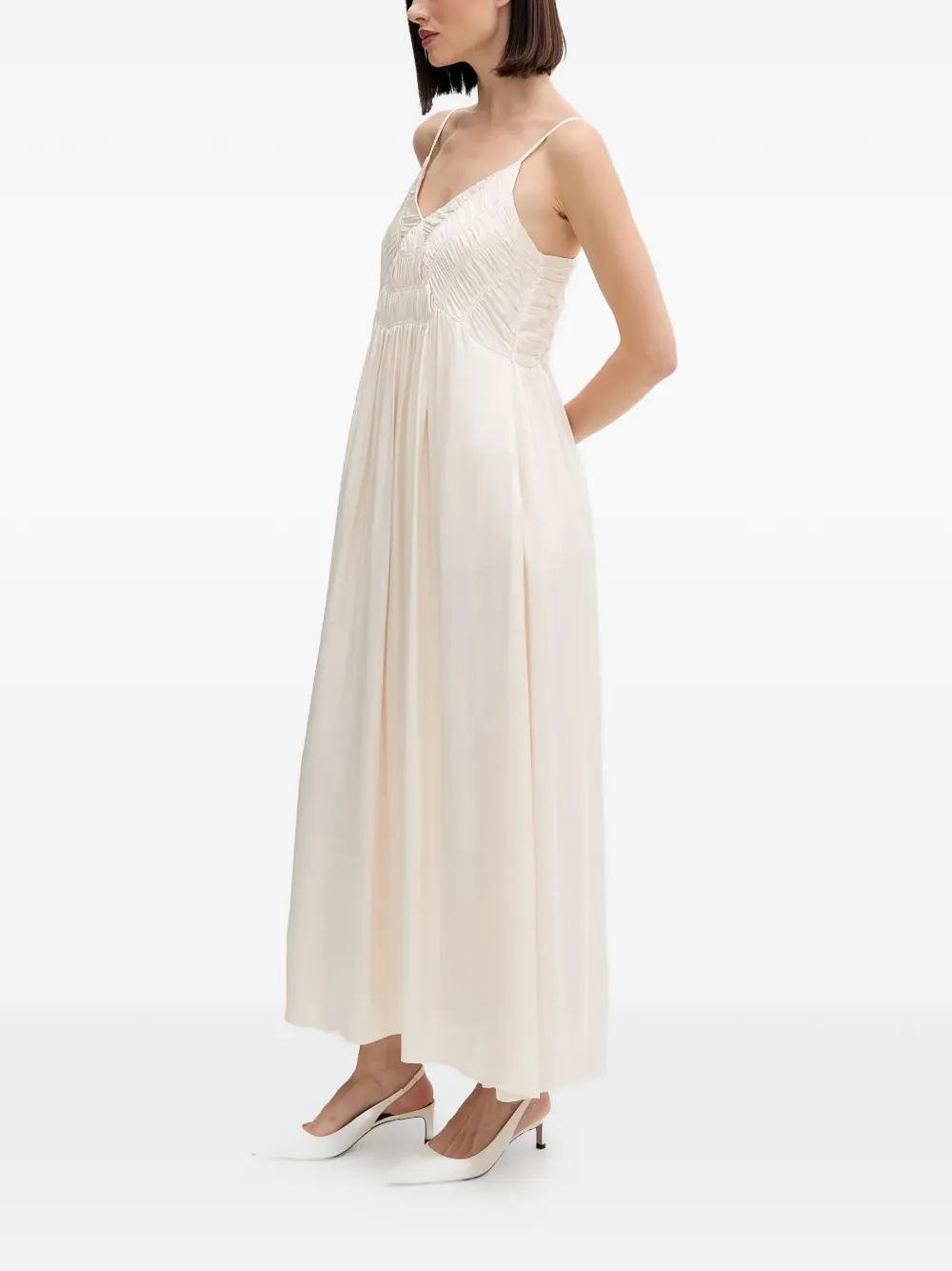Pedro Del Hierro V-neck maxi dress - Beige