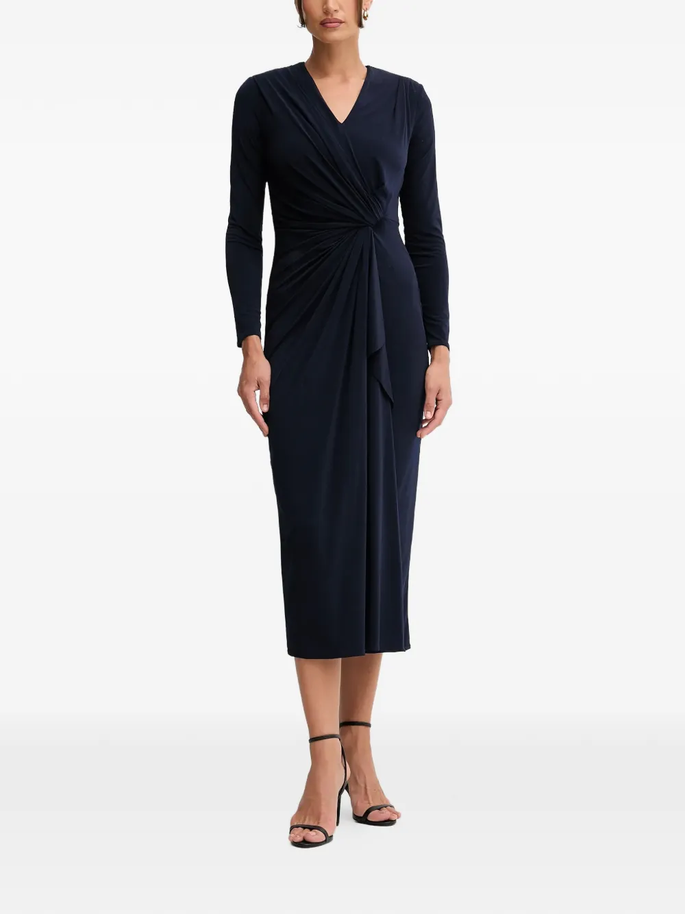Pedro Del Hierro V-neck midi dress - Blauw
