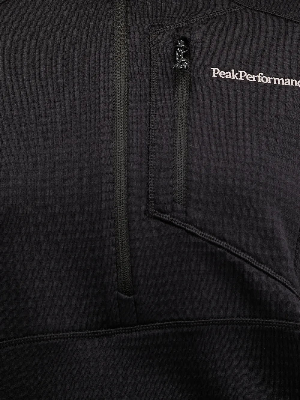 Peak Performance Sweater met halve rits en gedrapeerde hals Zwart