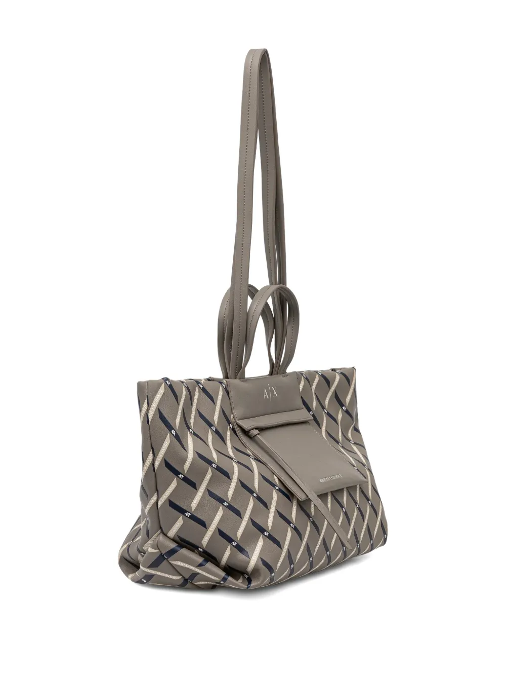 Armani Exchange top-handle tote bag - Grijs