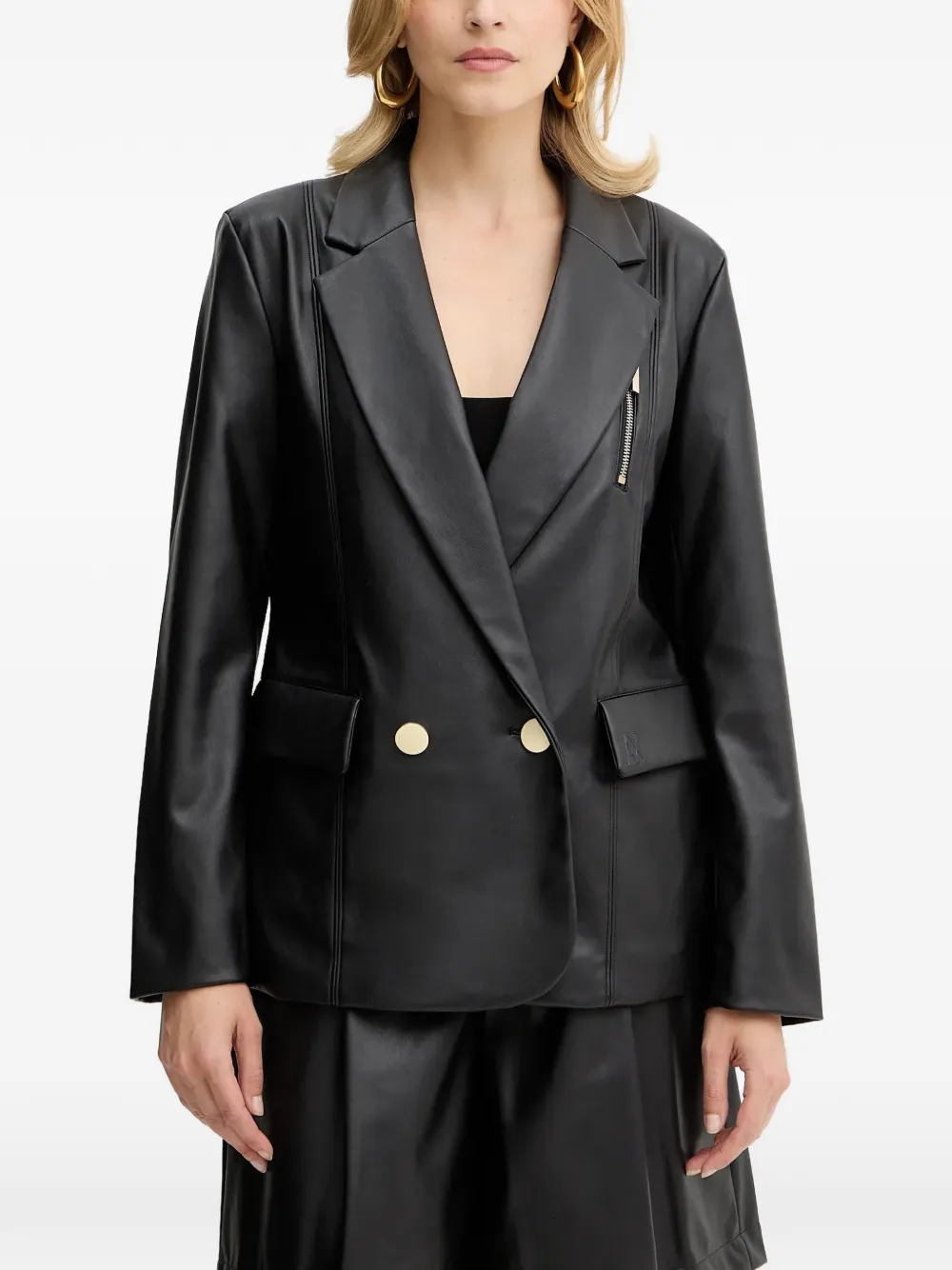 Armani Exchange zip detail double-breasted jacket - Nero