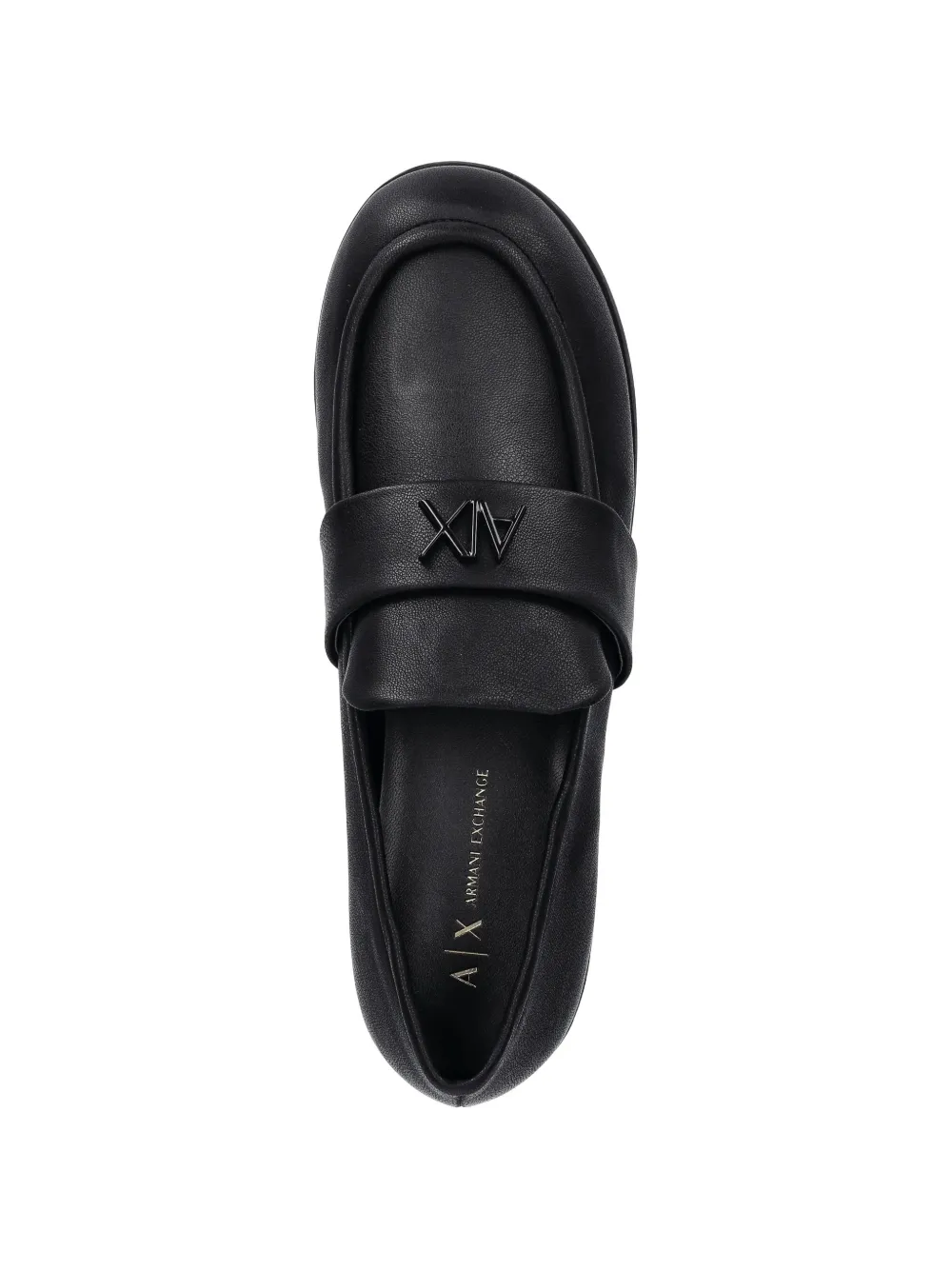 Armani Exchange Loafers met logoband Zwart