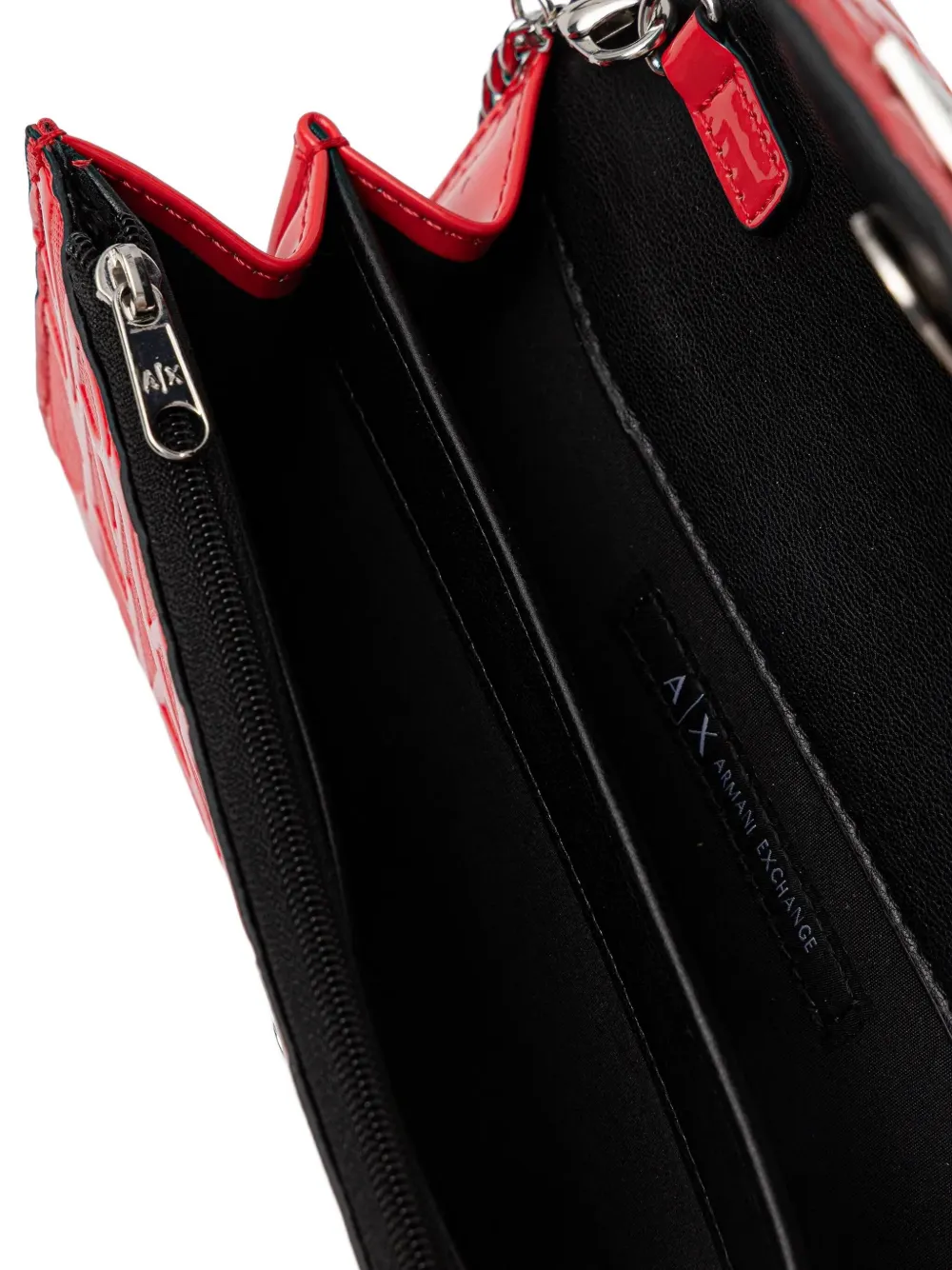 Armani Exchange Portemonnee met logo-reliëf en ketting Rood