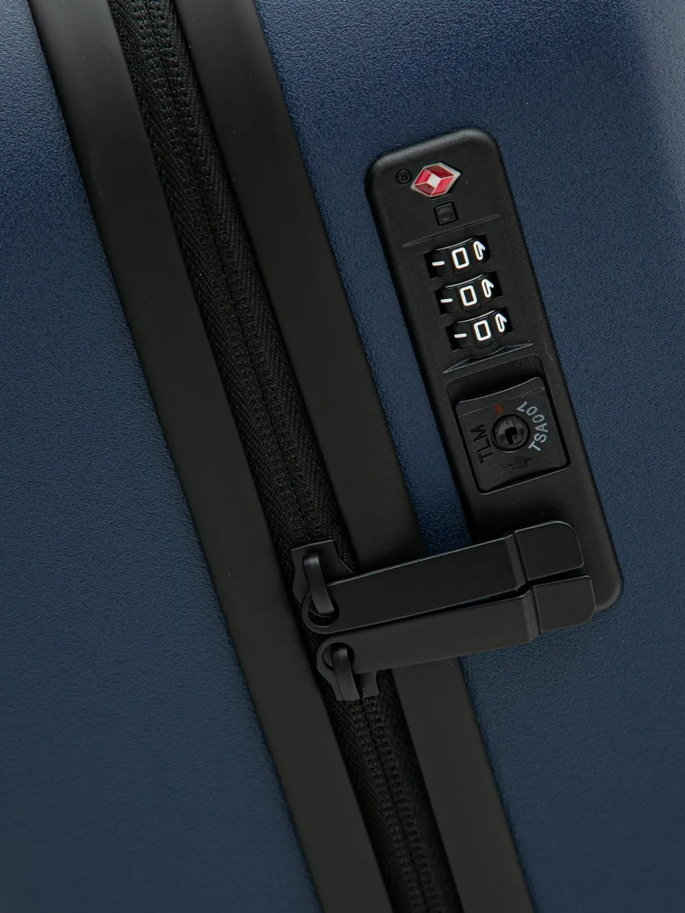 Armani Exchange Geribbelde rolkoffer met logo-reliëf Blauw