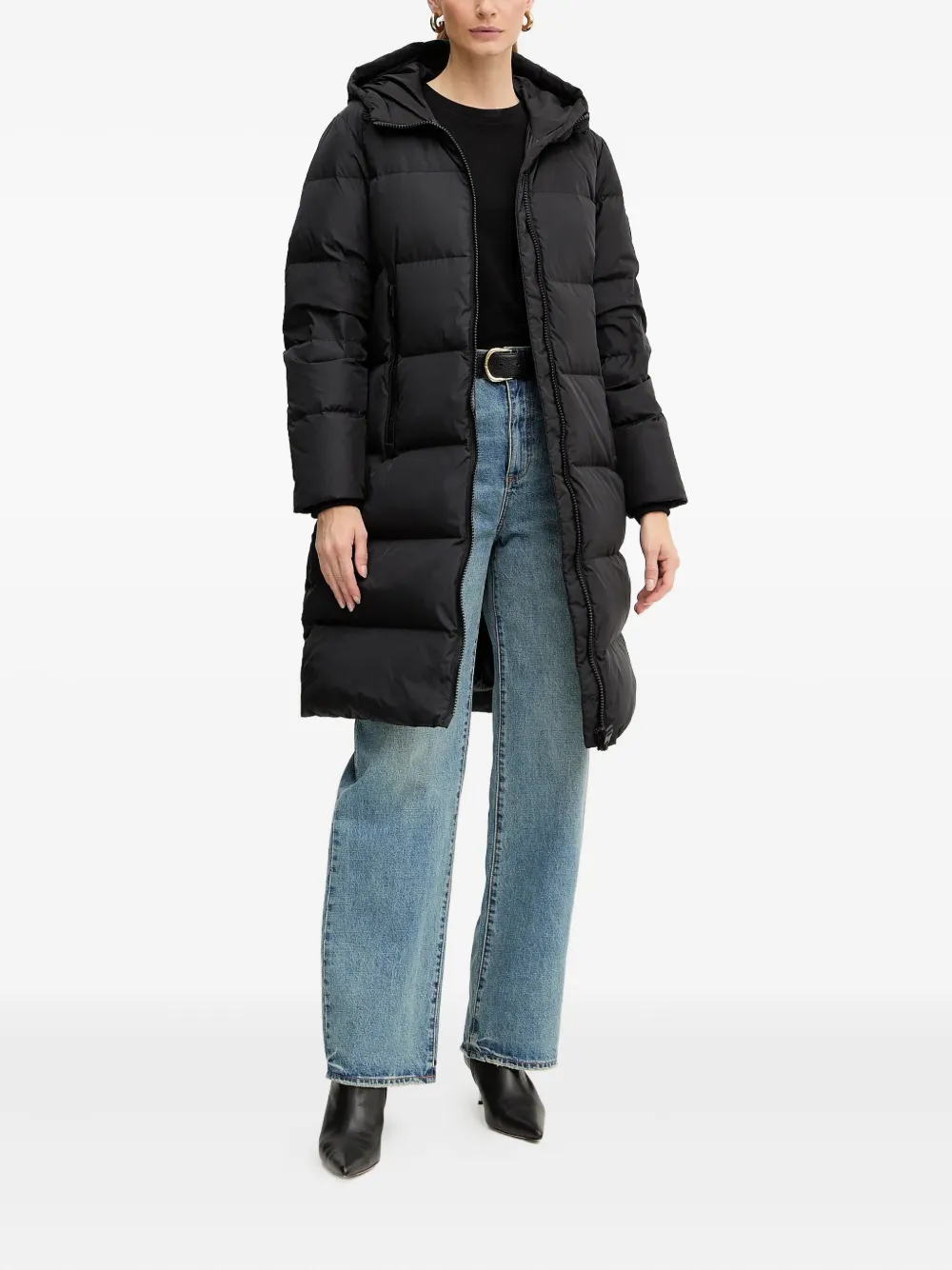 Armani Exchange Hooded Padded Jacket In Black