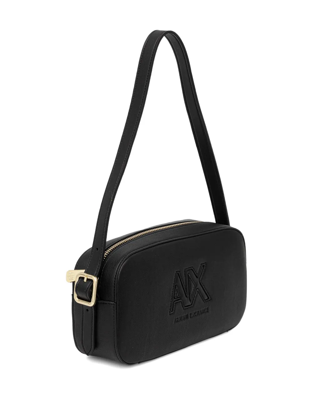 Armani Exchange embossed-logo shoulder bag - Zwart