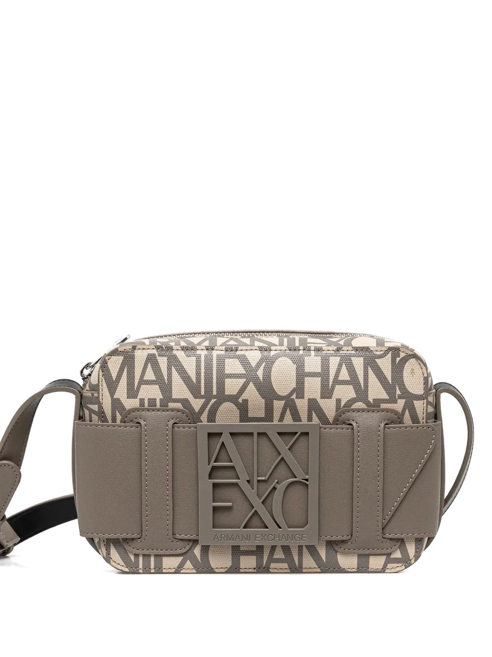 Armani Exchange Borsa a tracolla con placca logo - Toni neutri