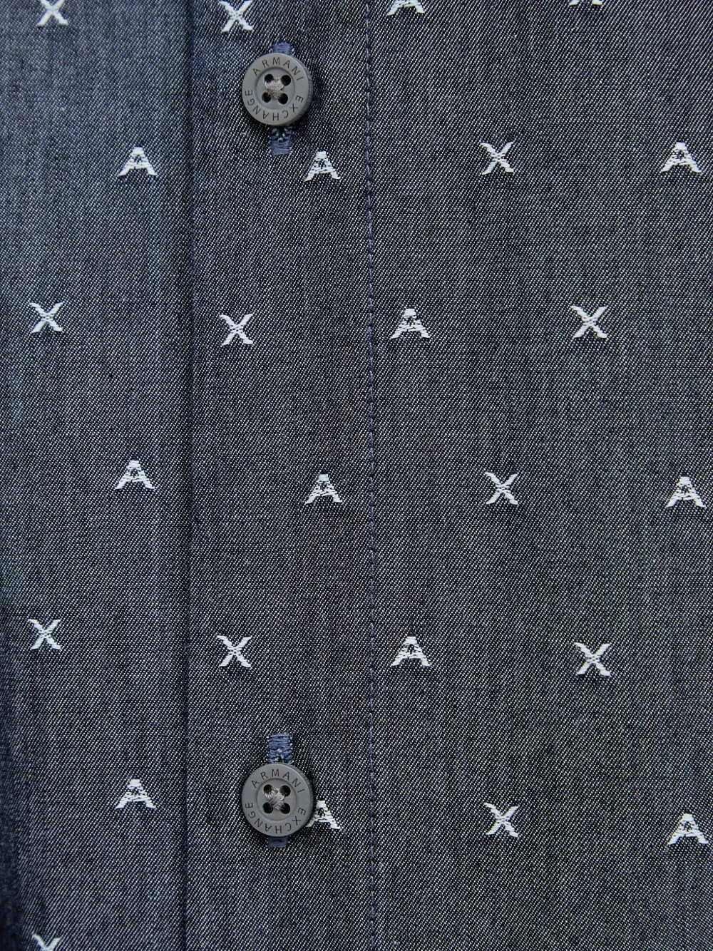 Armani Exchange Overhemd met geborduurd logo Blauw
