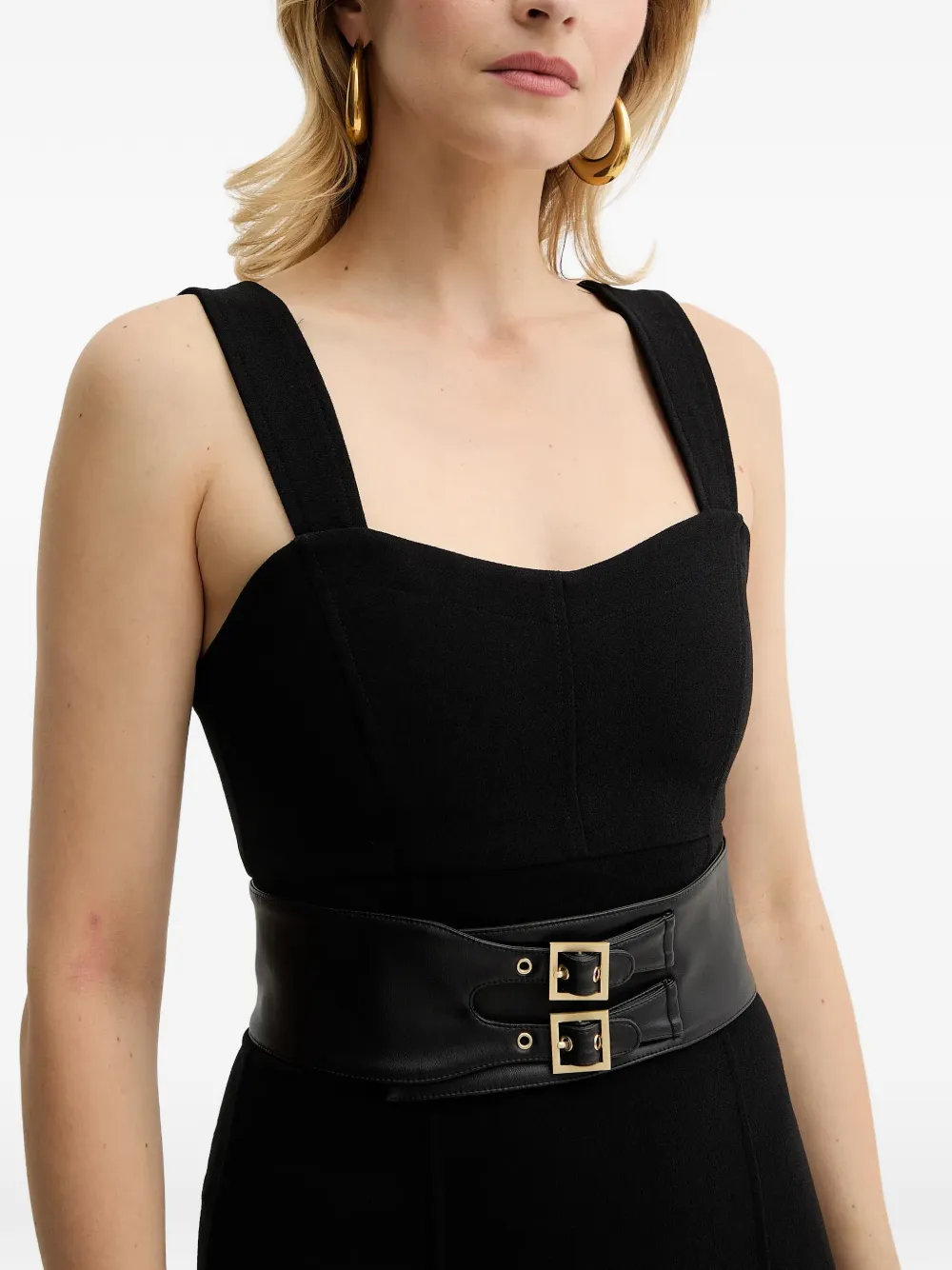 Armani Exchange Midi-jurk met sweetheart hals Zwart