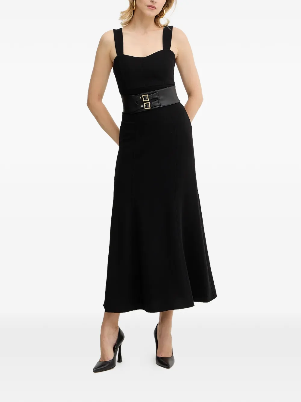 Armani Exchange Midi-jurk met sweetheart hals Zwart