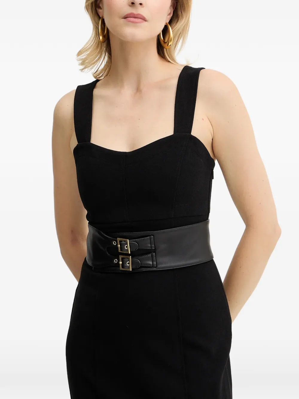 Armani Exchange Midi-jurk met sweetheart hals Zwart