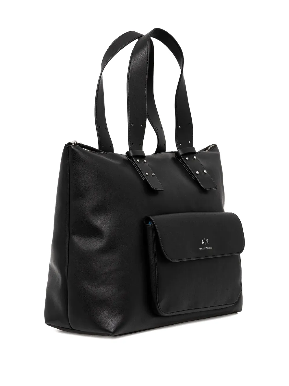 Armani Exchange top-handle tote bag - Zwart