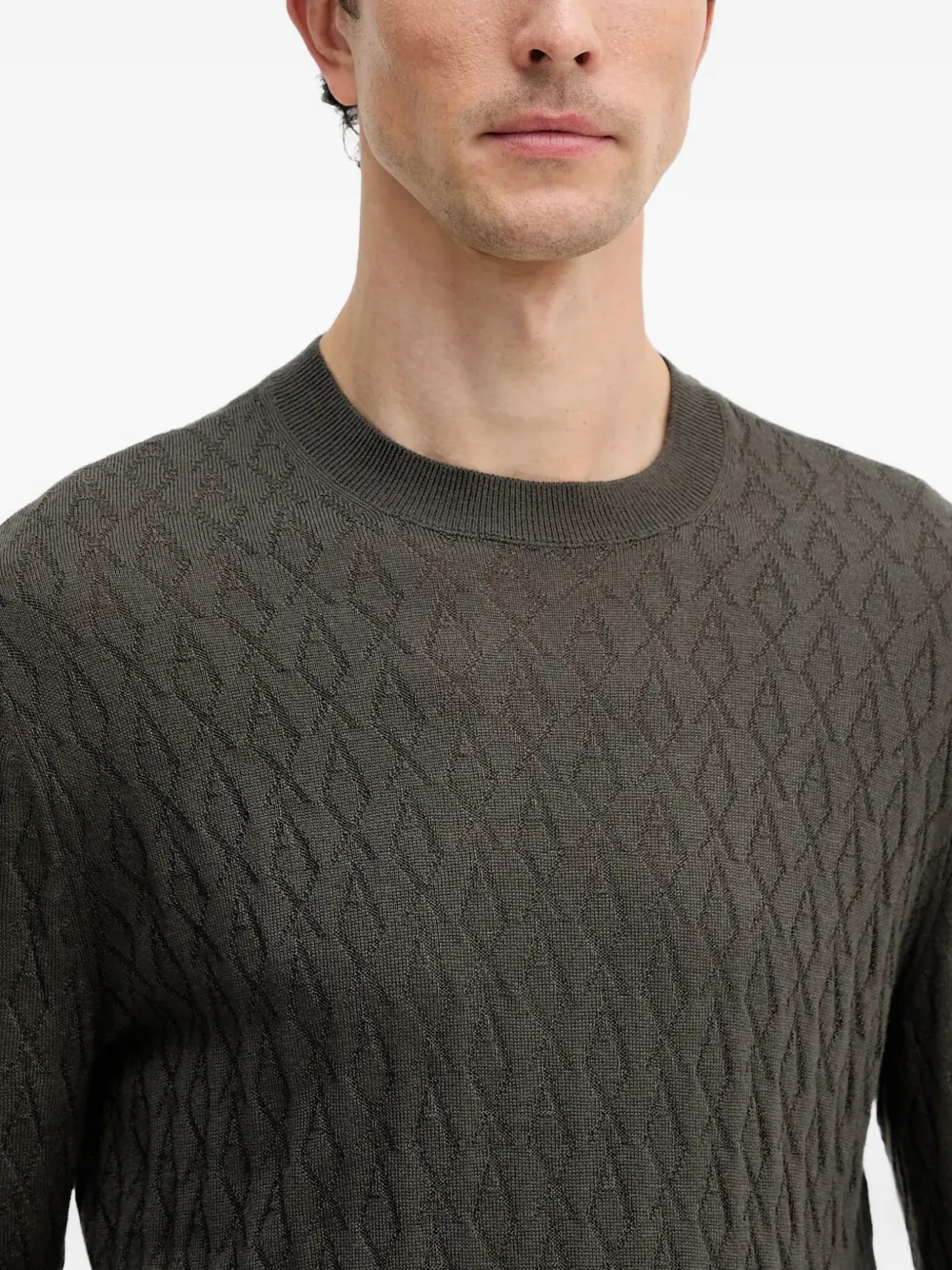 Armani Exchange Trui met ronde hals en patroon Groen