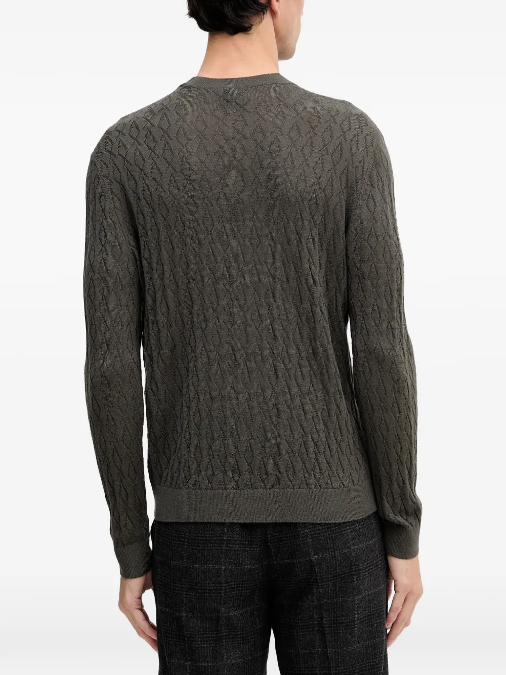  Armani Exchange Patterned Crew Neck Sweater - Green 